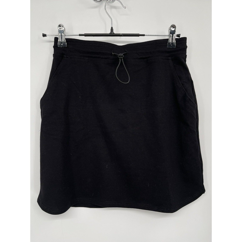 Sundry for Evereve 1 Mini Skirt Womens Black Like New Bungee Drawstring Cotton